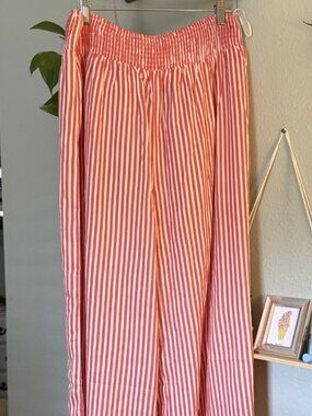 Nordstrom Rack Red White Striped Wide Leg Pants NWOT